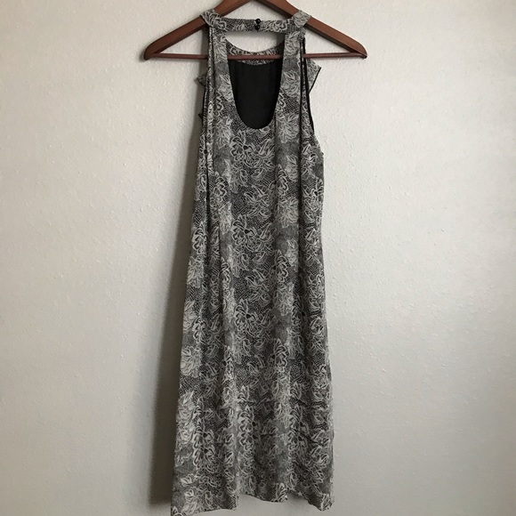 ECI | Ruffle Lace Pattern High Neck Dress | Size 6 - Picture 4 of 8